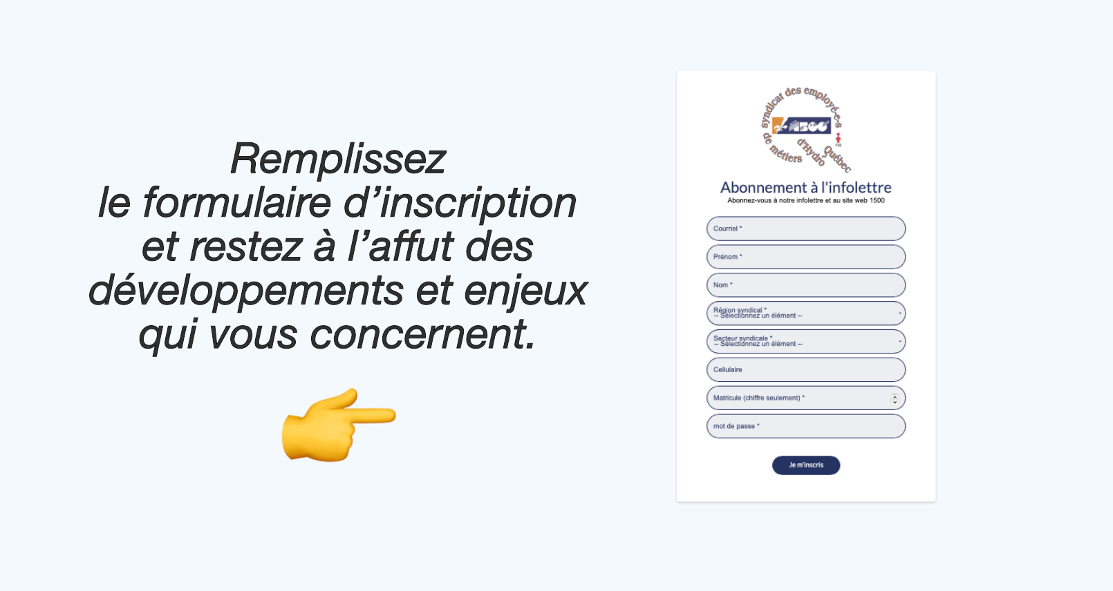 Webinaire et infolettre 1500